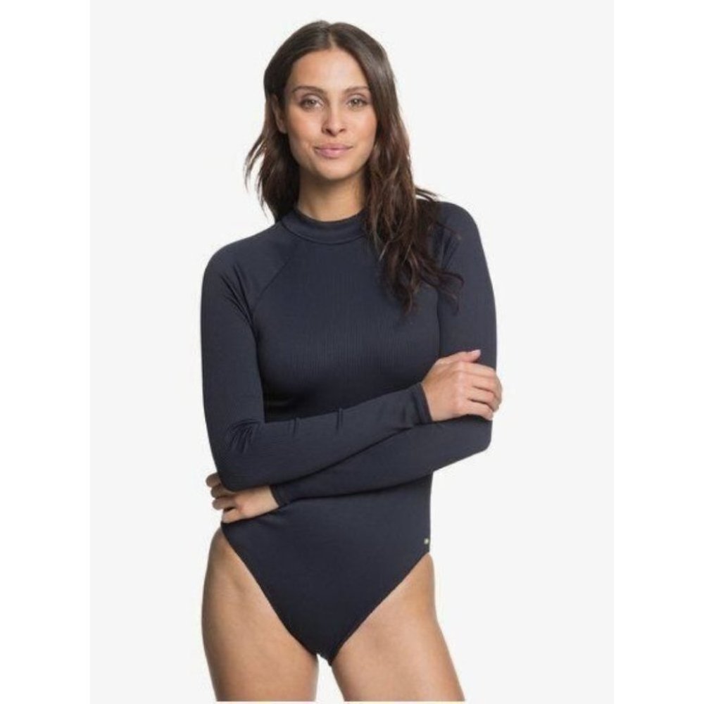Roxy BNWT Mind Of Freedom Black Long Sleeve One Piece Swimsuit Women's Size XS - Picture 1 of 9
